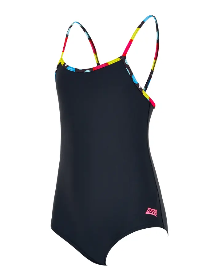 Out of Stock,Sale, Ansicht Großes Bild der Vorderseite Product detail - Girls Rainbow Palms Classicback Swimsuit RNPF
