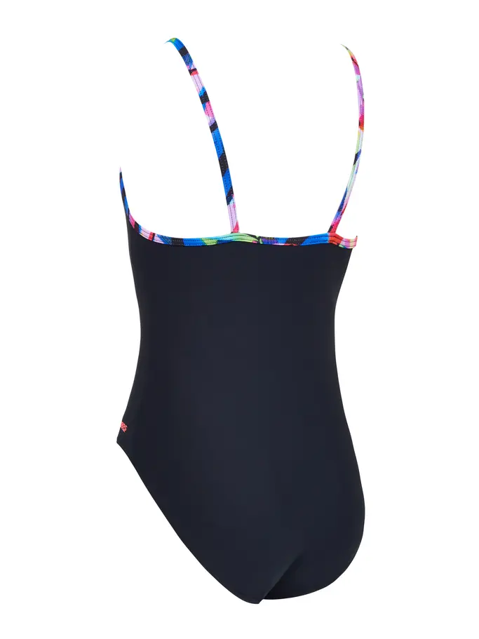Out of Stock,Sale, Ansicht Großes Bild der Vorderseite Product detail - Girls Rainbow Palms Classicback Swimsuit RNPF