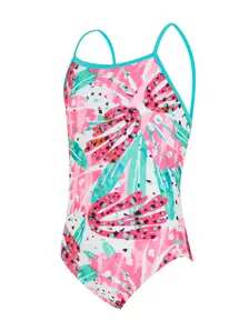Display front view 1 of Product detail - Girls Sea Petal Yaroomba Floral Swimsuit SEPF