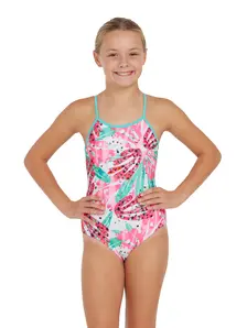 Display front view 2 of Product detail - Girls Sea Petal Yaroomba Floral Swimsuit SEPF