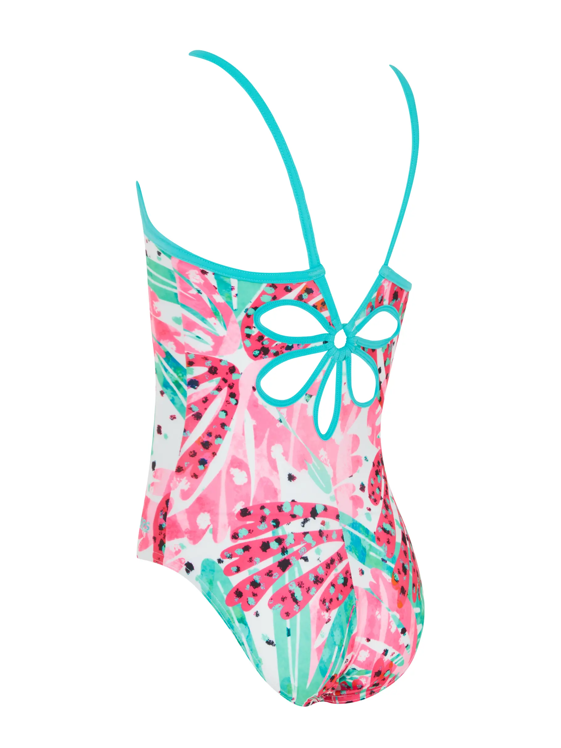 Sale, view full size image of Front view of Product detail - Girls Sea Petal Yaroomba Floral Swimsuit SEPF