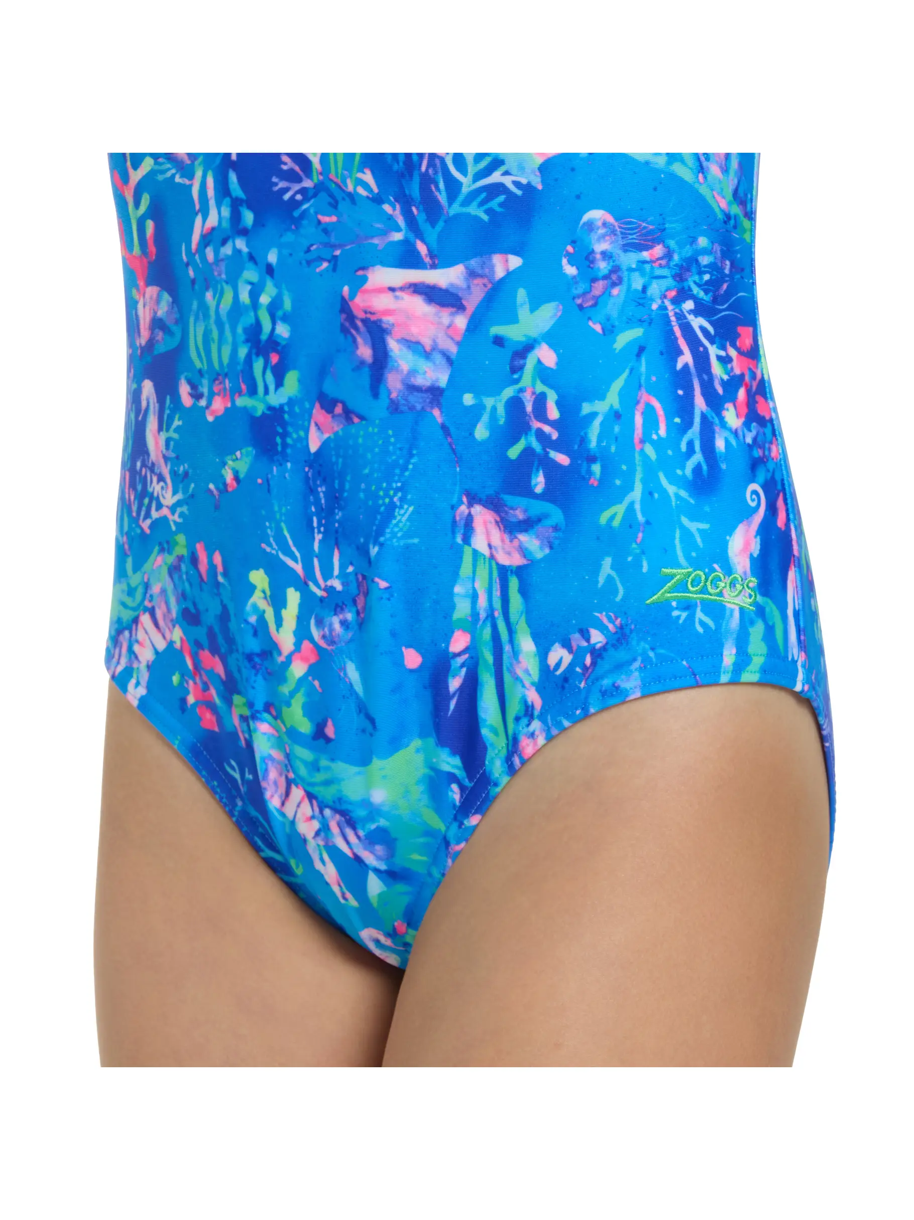 , view full size image of Front view of Product detail - Junior Girls Sea Space Yaroomba Floral Swimsuit SPSF