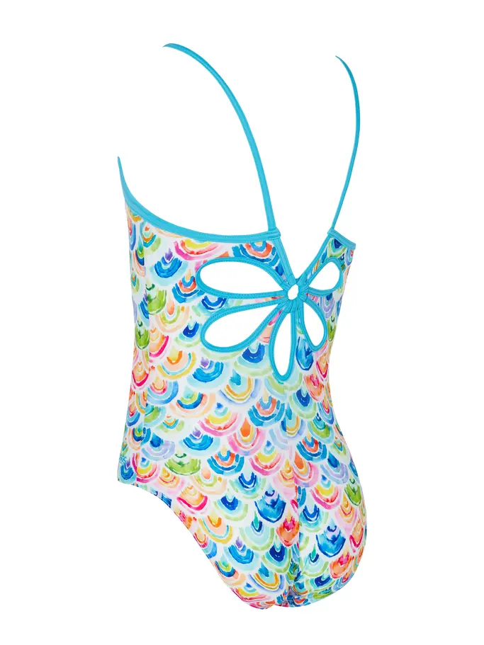 Sale, view full size image of Front view of Product detail - Girls Sea Scale Yaroomba Swimsuit SSCF