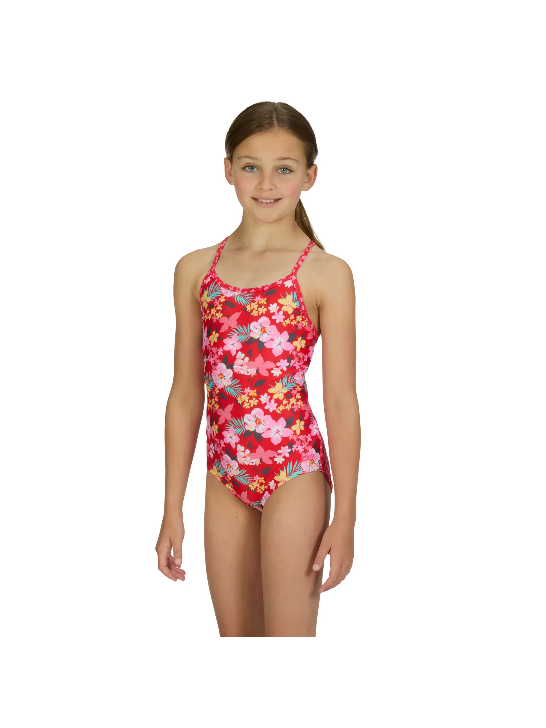New, view full size image of Front view of Product detail - Junior Girls Palm Spring Starback Swimsuit PASF