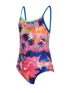 Display front view 1 of Product detail - Girls Sunset Palms Starback Swimsuit SUNF