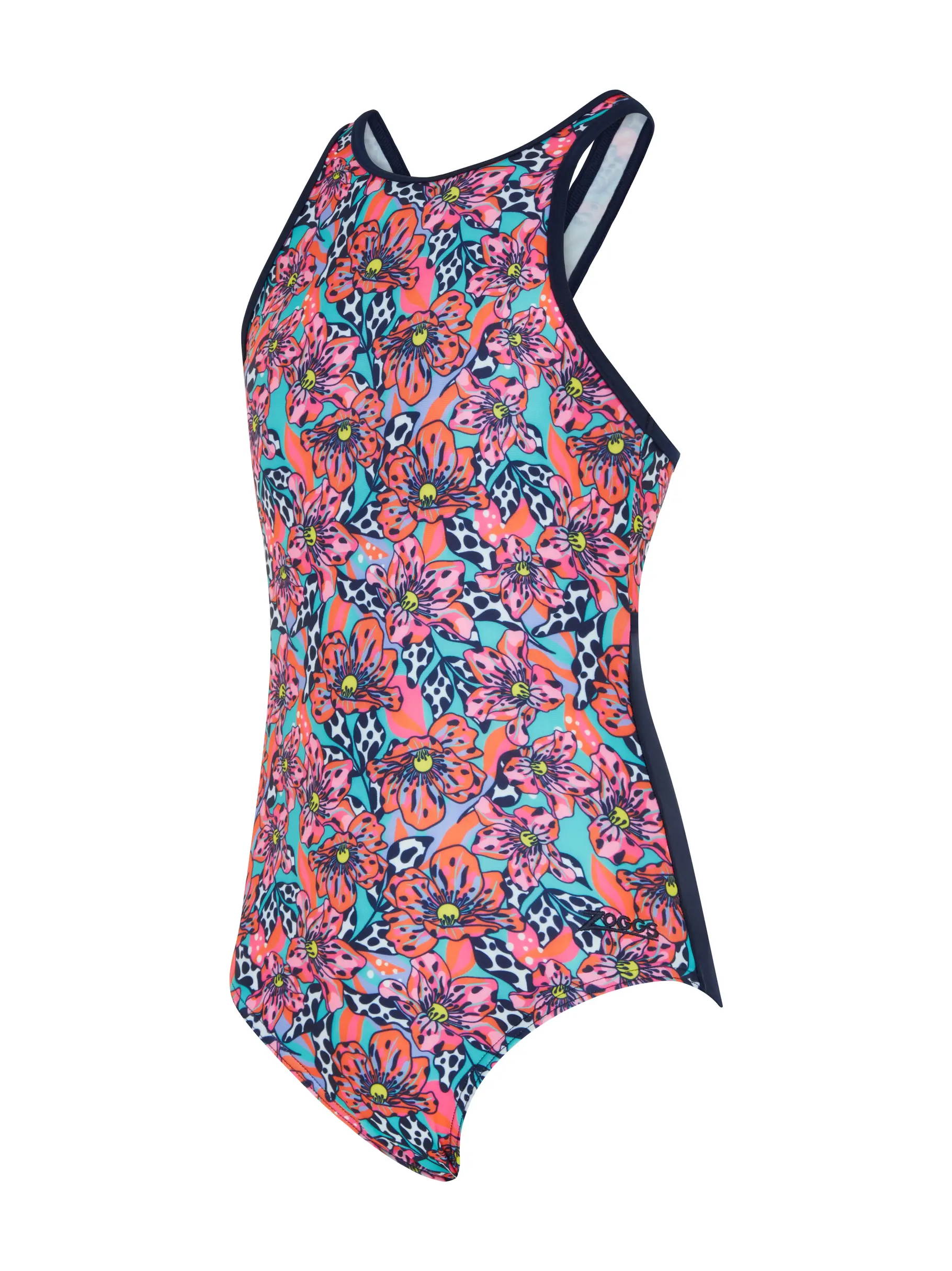 Sale, view full size image of Front view of Product detail - Girls Bounty Hi Front Crossback Swimsuit BOUF
