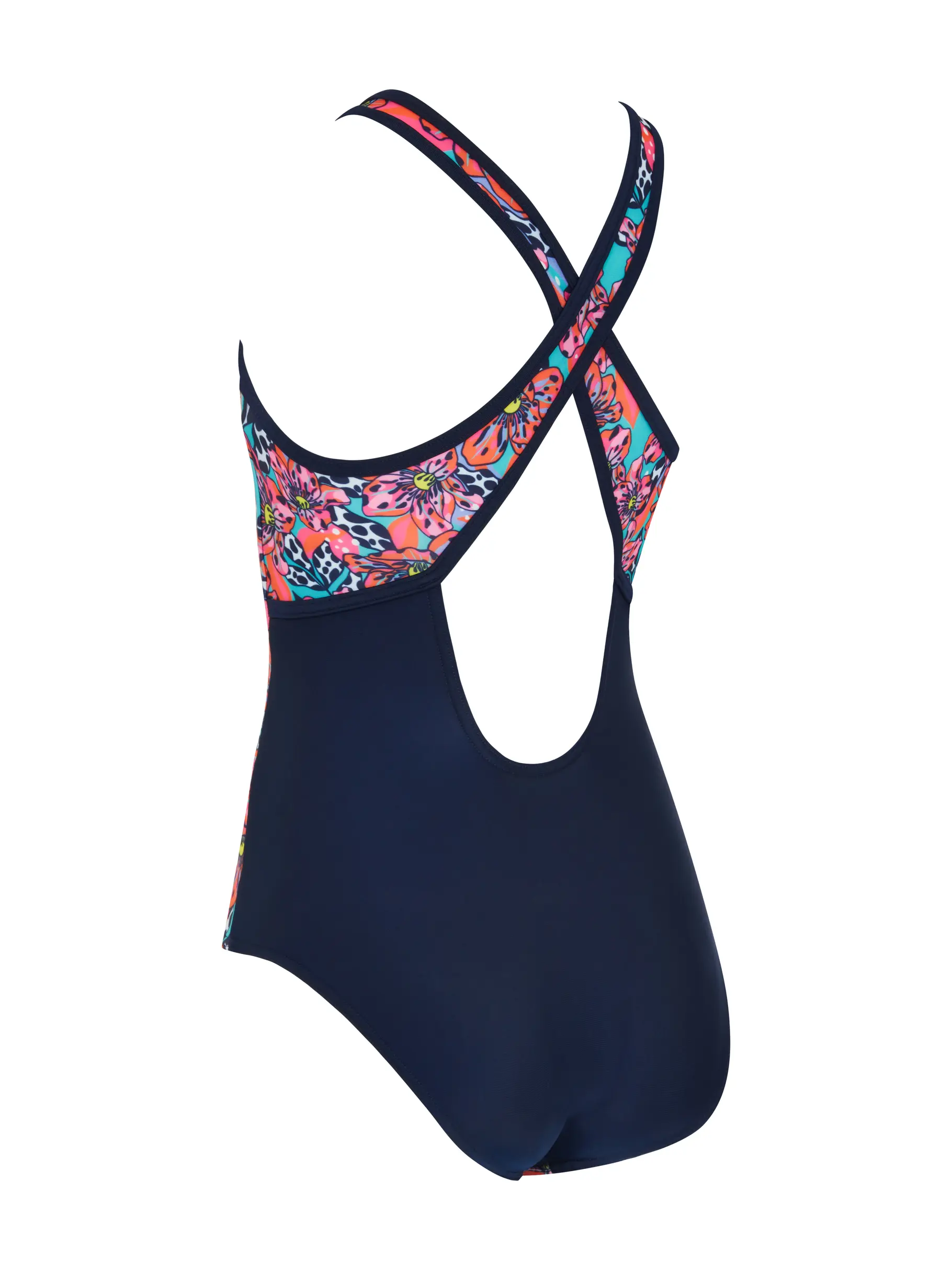 Sale, view full size image of Front view of Product detail - Girls Bounty Hi Front Crossback Swimsuit BOUF