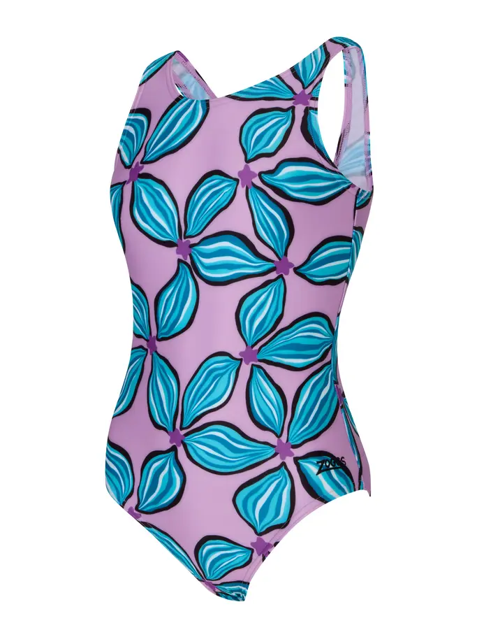 New, view full size image of Front view of Product detail - Junior Girls Lily Maze Scoopback Swimsuit LILY