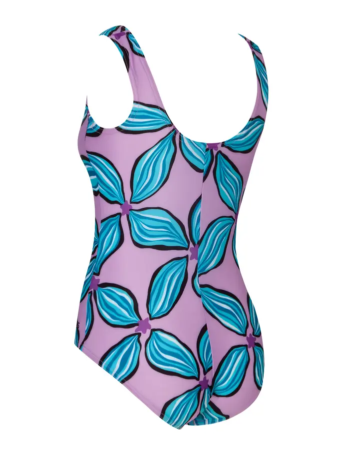 New, view full size image of Front view of Product detail - Junior Girls Lily Maze Scoopback Swimsuit LILY