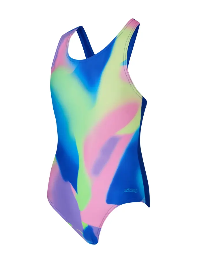 New, view full size image of Front view of Product detail - Junior Girls Rave Sonicback Swimsuit RAVE