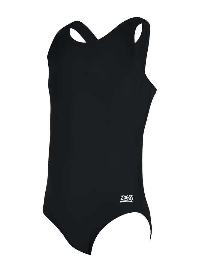 , view full size image of Front view of Product detail - Girls Cottesloe Sportsback One Piece Swimsuit black