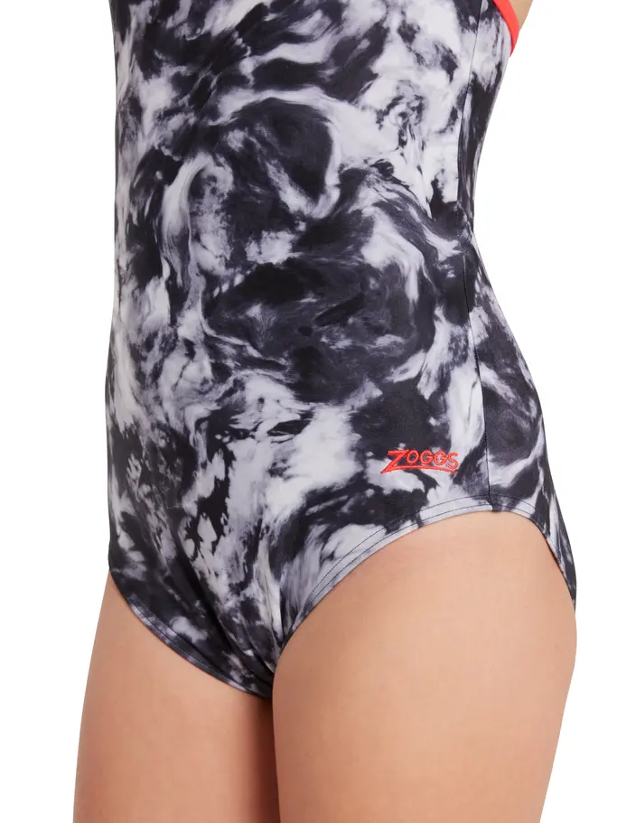 Sale,Clearance, view full size image of Front view of Product detail - Girls Marble Sprintback One Piece BKF