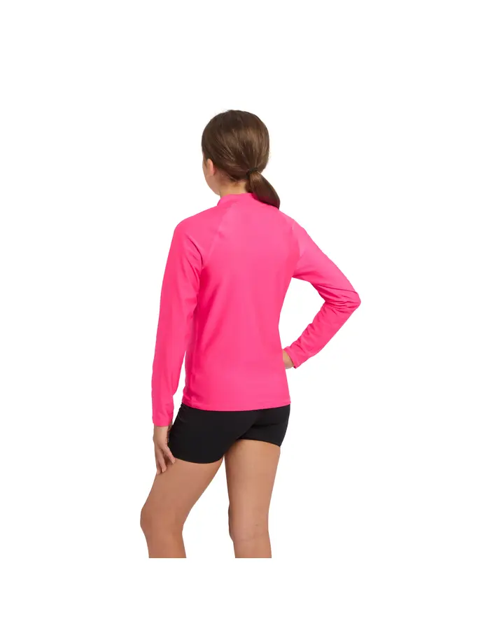 New, view full size image of Front view of Product detail - Bells Long Sleeve Sun Top Girls Ecolast pink