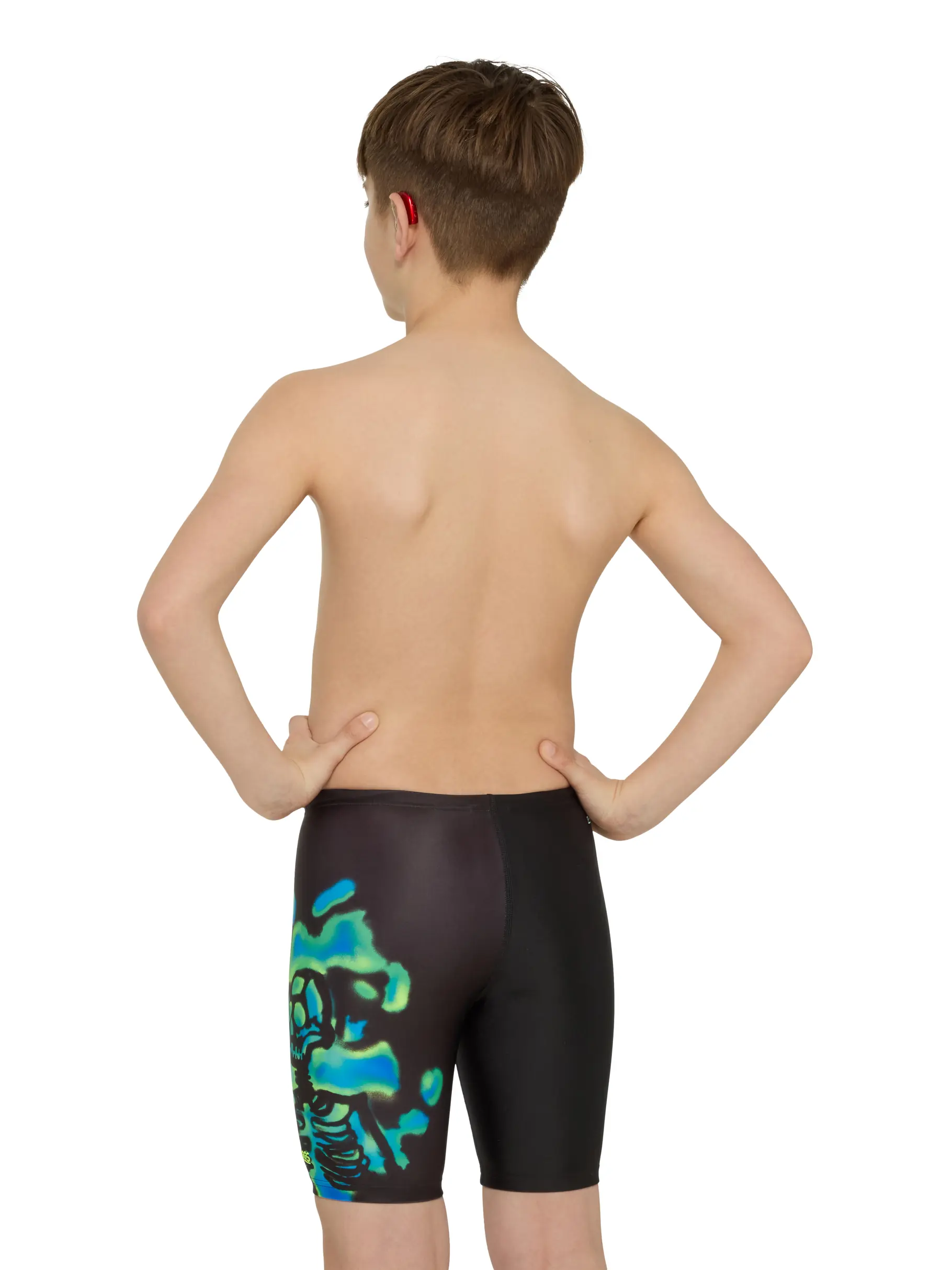 Sale, view full size image of Front view of Product detail - Boys Lanky Mid length Swimming Jammer LANK