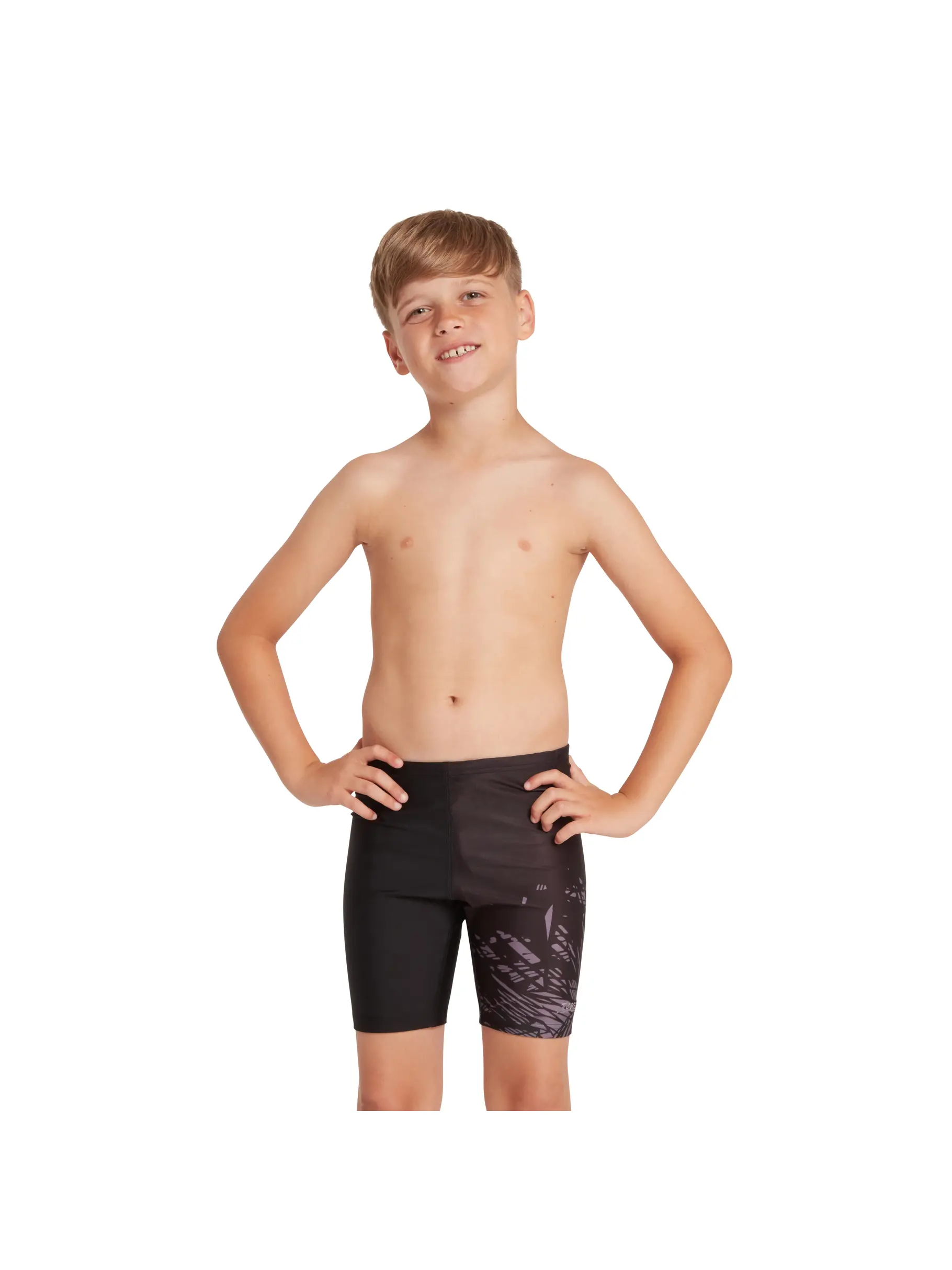Sale, view full size image of Front view of Product detail - Boys Latitude Print Mid length Swimming Jammer LTTD