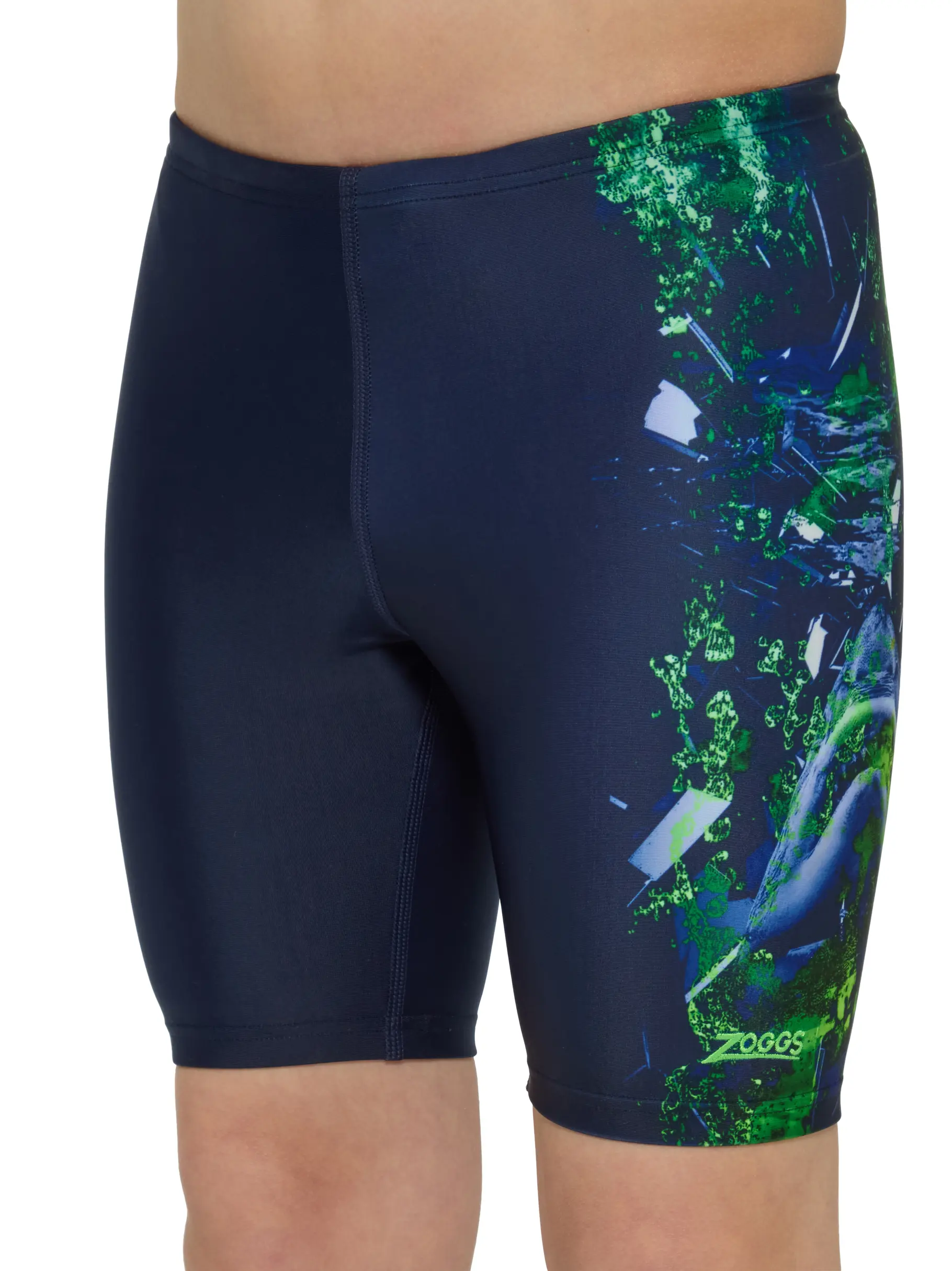 Sale, view full size image of Front view of Product detail - Boys Mako Mid length Swimming Jammer MAKO