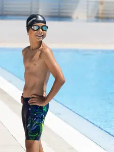 Display front view 5 of Product detail - Boys Mako Mid length Swimming Jammer MAKO
