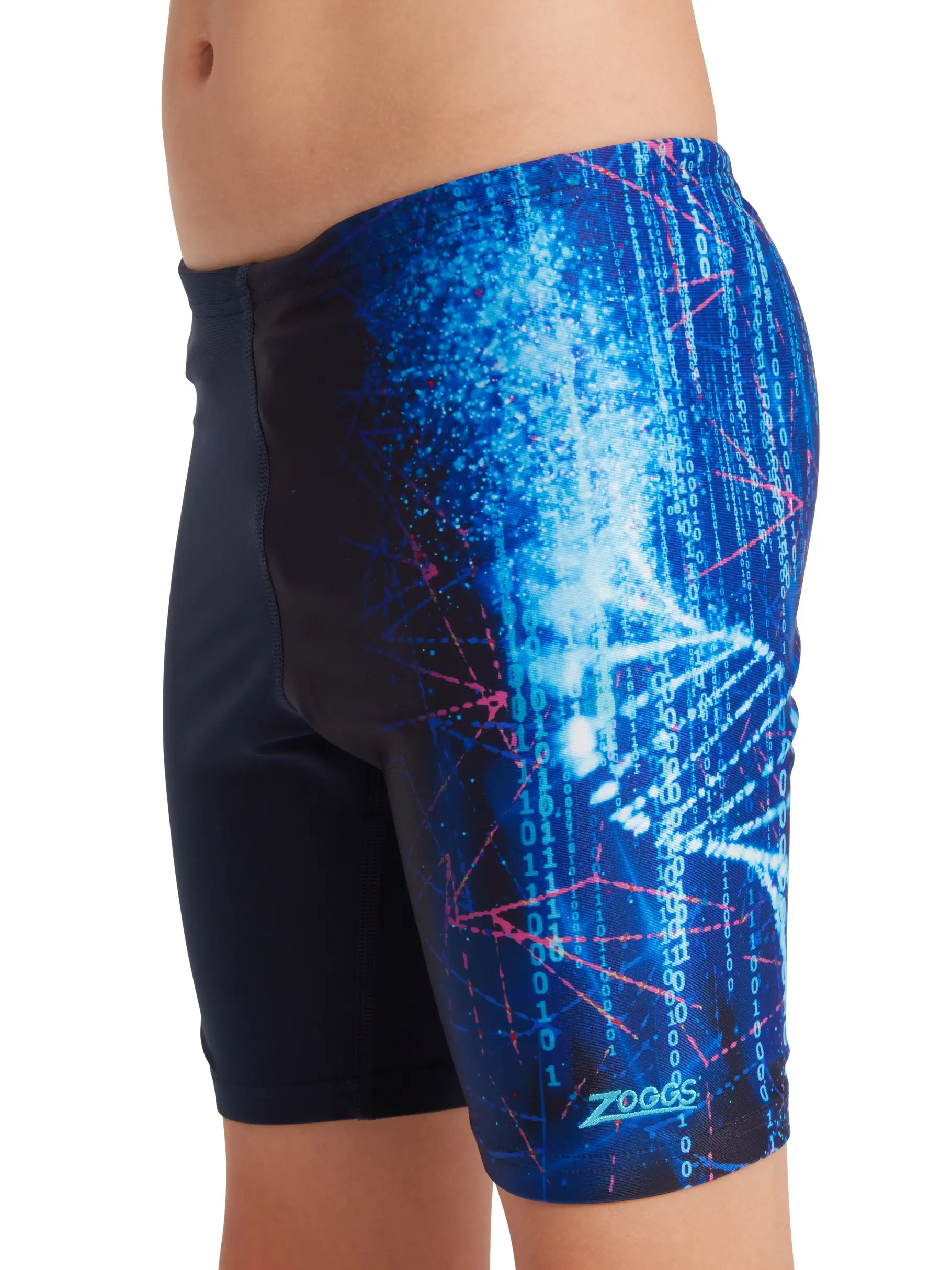 Sale, view full size image of Front view of Product detail - Boys Nebula Print Mid length Swimming Jammer NEBU