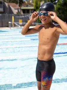 Display front view 5 of Product detail - Boys Neon Vibe Mid length Swimming Jammer NNV