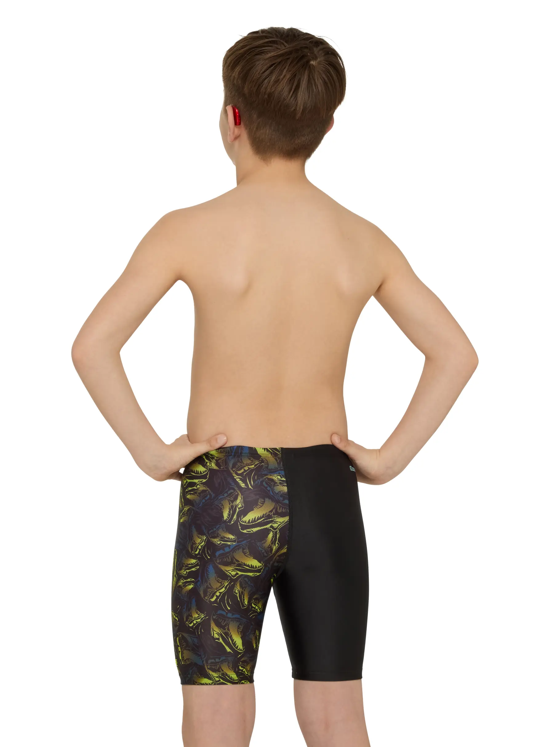 Sale, view full size image of Front view of Product detail - Boys Rex Mid Length Swimming Jammer REX