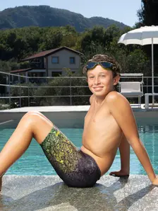 Display front view 4 of Product detail - Boys Rumble Mid length Swimming Jammer RUMB