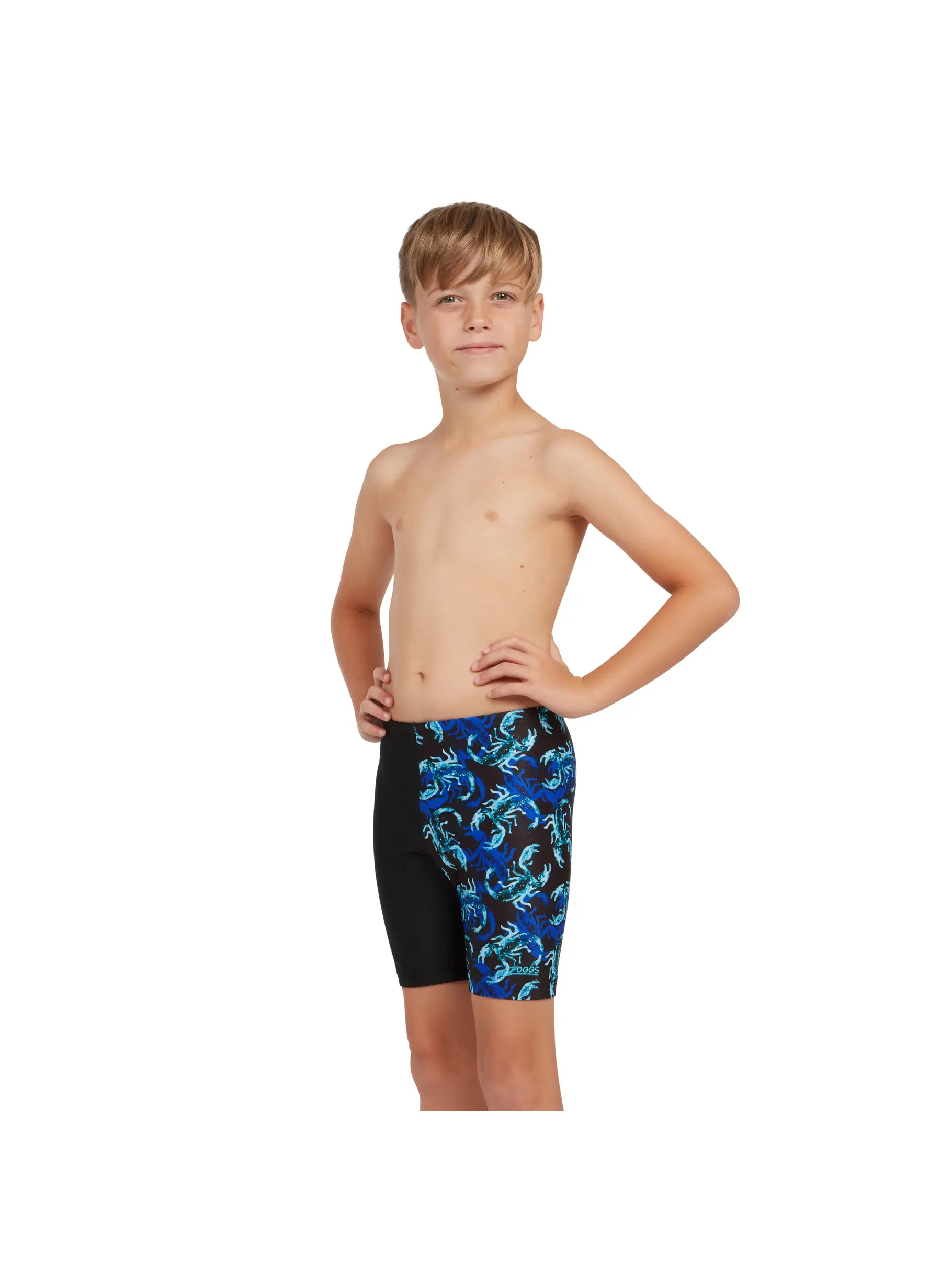 Sale, view full size image of Front view of Product detail - Boys Scorpio Mid length Swimming Jammer SCR