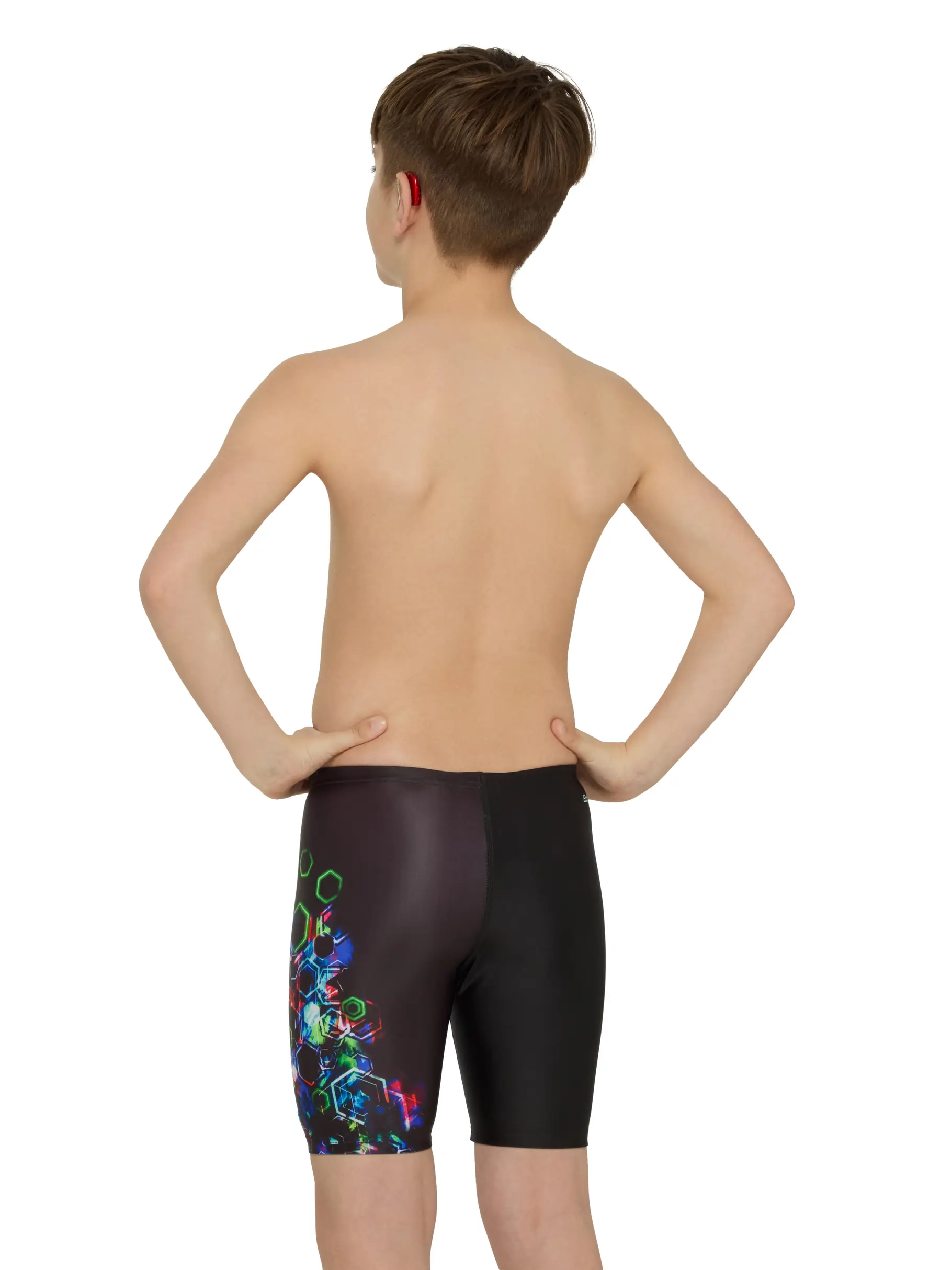 Sale, view full size image of Front view of Product detail - Boys Snare Mid Swimming Jammer SNAR
