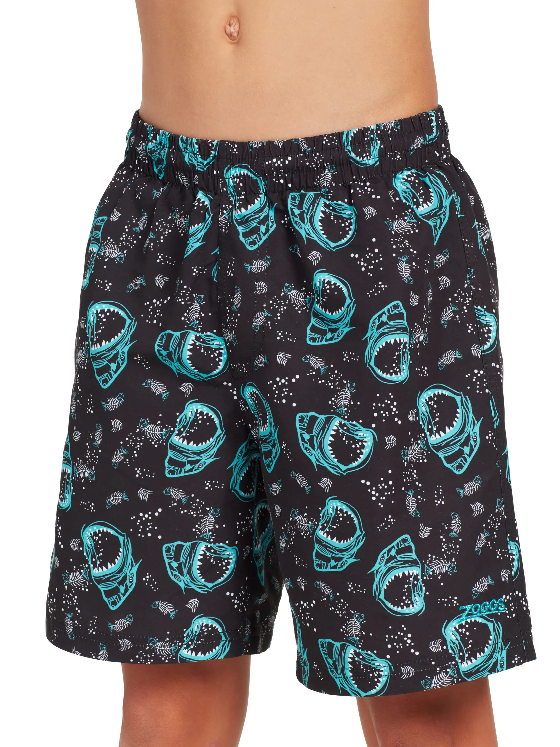 Out of Stock,Sale, Ansicht Großes Bild der Vorderseite Product detail - Boys Sharky 15 Inch Print WaterShorts SRKY