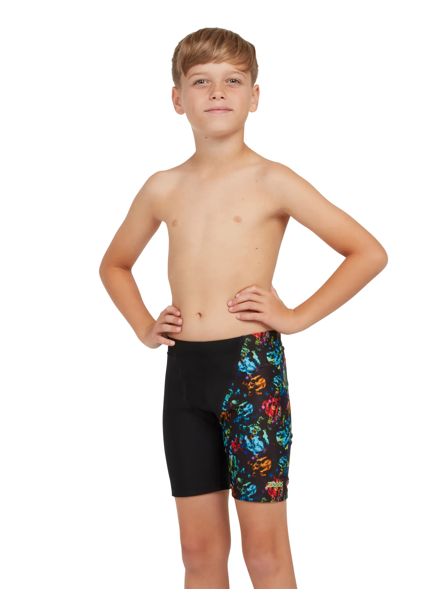Sale, view full size image of Front view of Product detail - Boys Brainbox Print Mid Length Swimming Jammer BBX