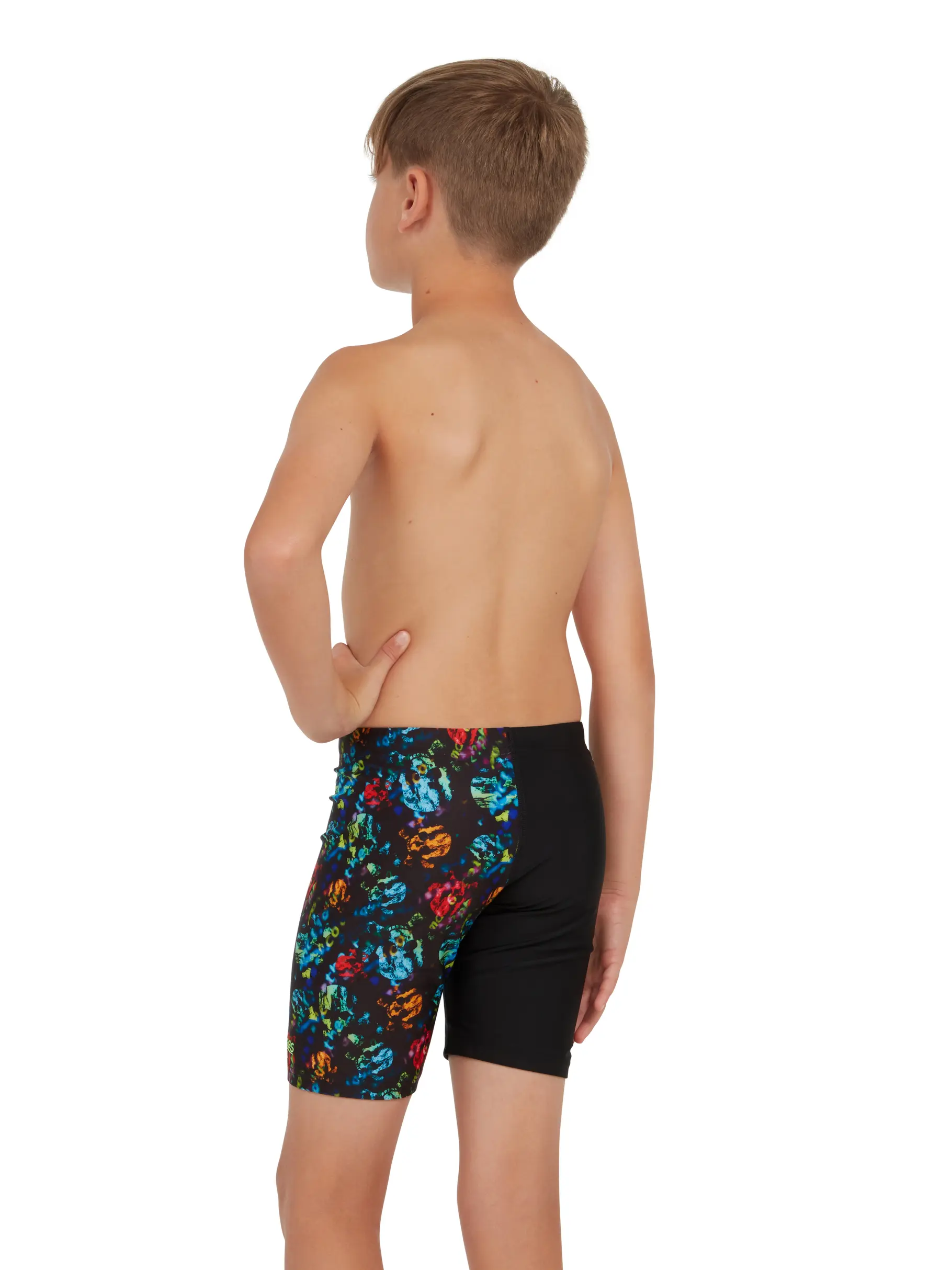 Sale, view full size image of Front view of Product detail - Boys Brainbox Print Mid Length Swimming Jammer BBX