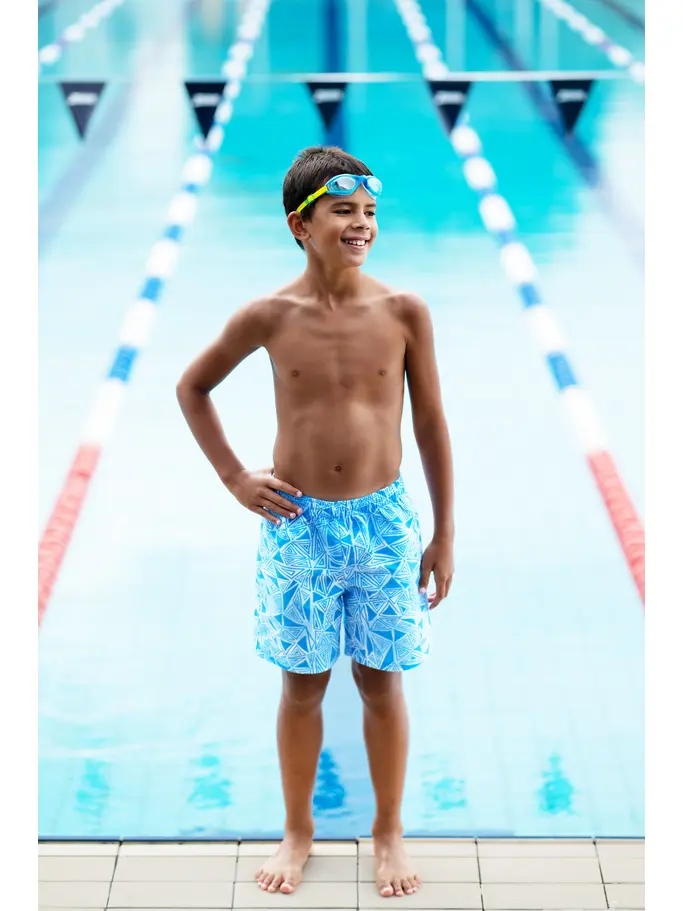 Sale,Clearance, view full size image of Front view of Product detail - Junior Boys Geometric Print 15 Inch Shorts GEOM
