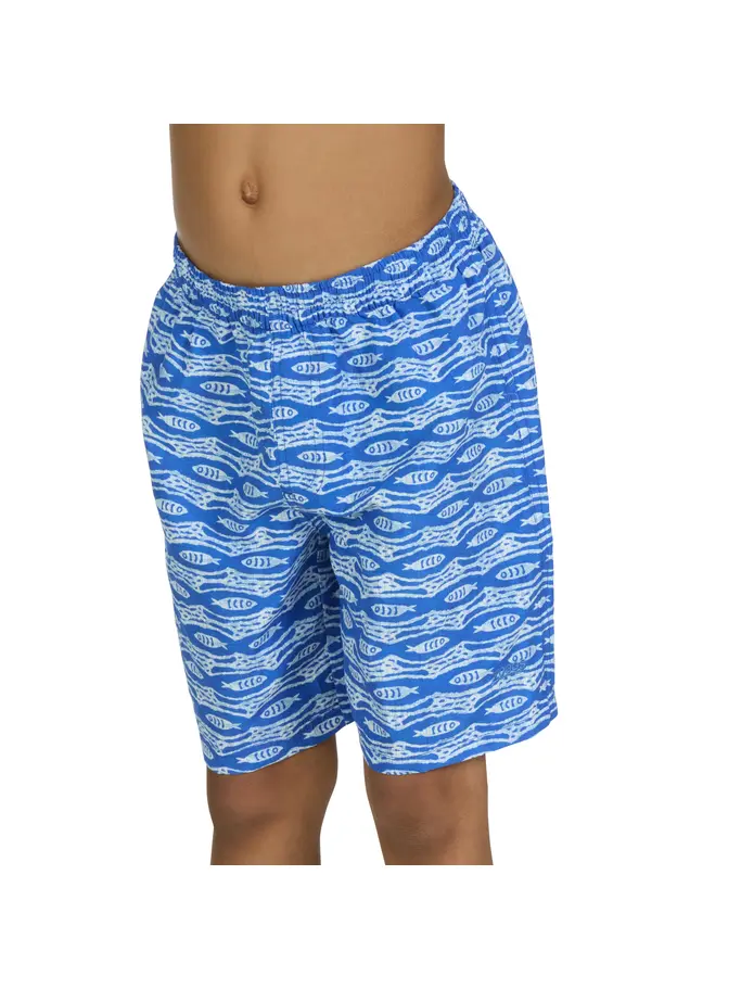 Sale, view full size image of Front view of Product detail - Junior Boys Pisces 15 Inch Water Swim Shorts PISC