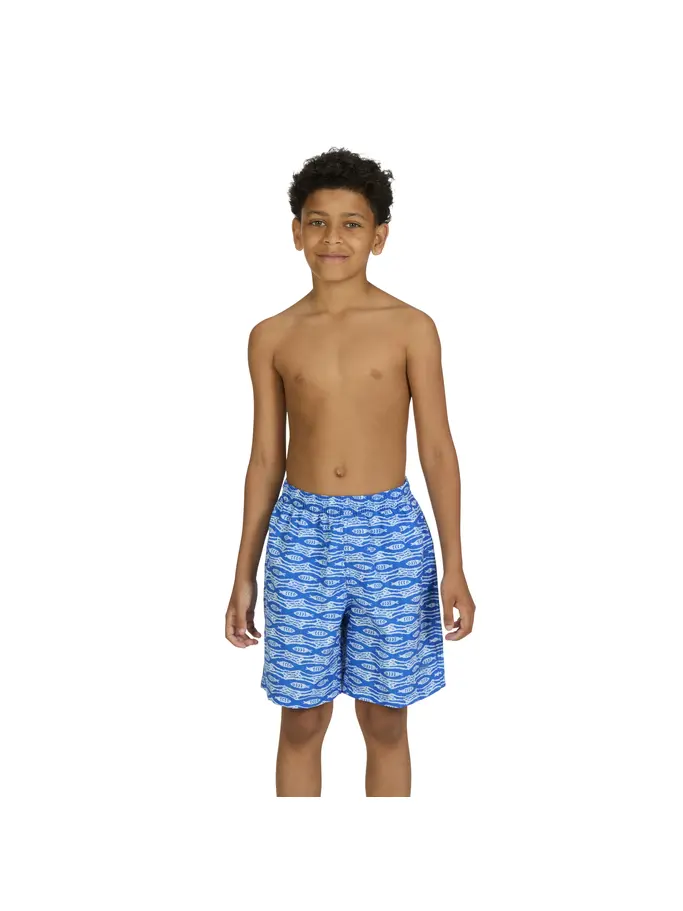 Sale, view full size image of Front view of Product detail - Junior Boys Pisces 15 Inch Water Swim Shorts PISC