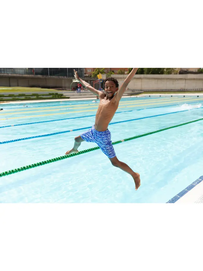 Sale, view full size image of Front view of Product detail - Junior Boys Pisces 15 Inch Water Swim Shorts PISC