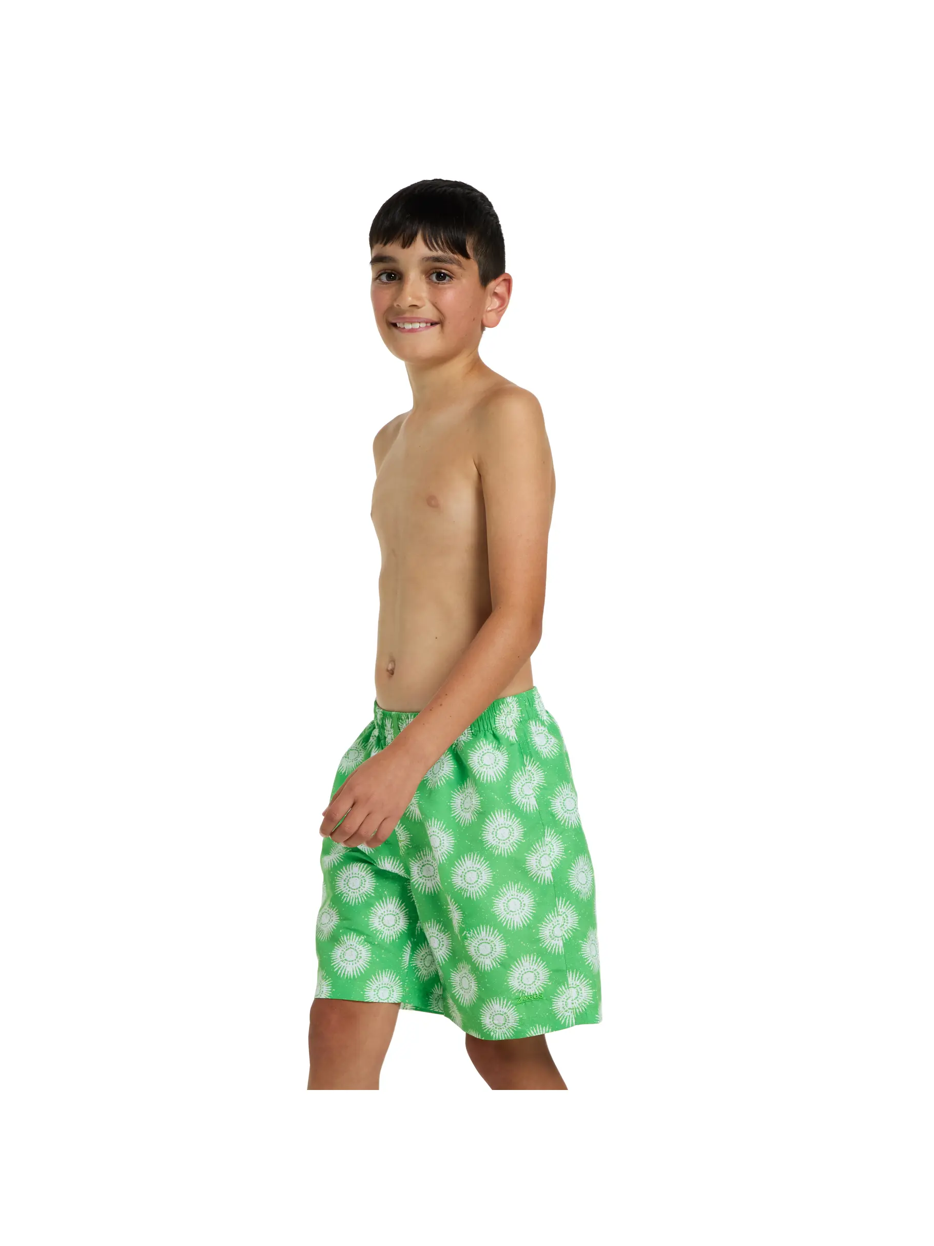 , view full size image of Front view of Product detail - Junior Boys Sun Print 15 Inch Shorts SUNP