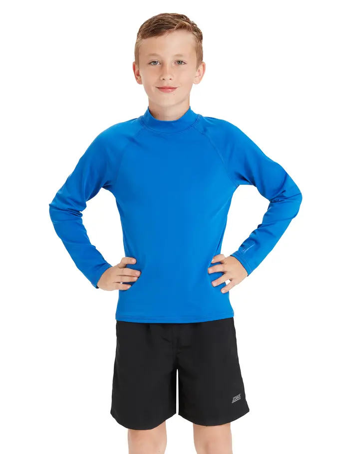 , view full size image of Front view of Product detail - Bells Long Sleeve Sun Top blue