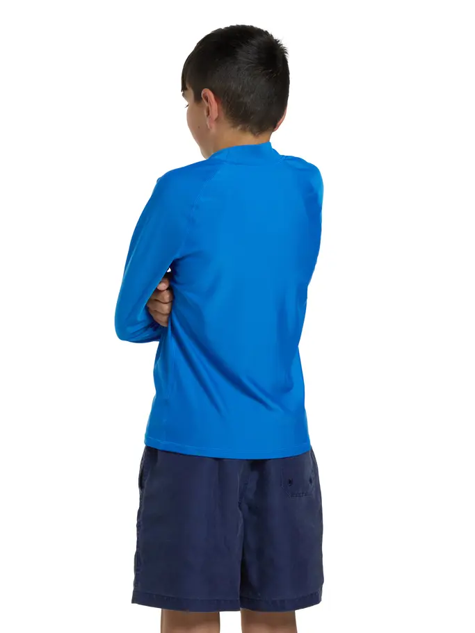 , view full size image of Front view of Product detail - Bells Long Sleeve Sun Top Boys Ecolast blue
