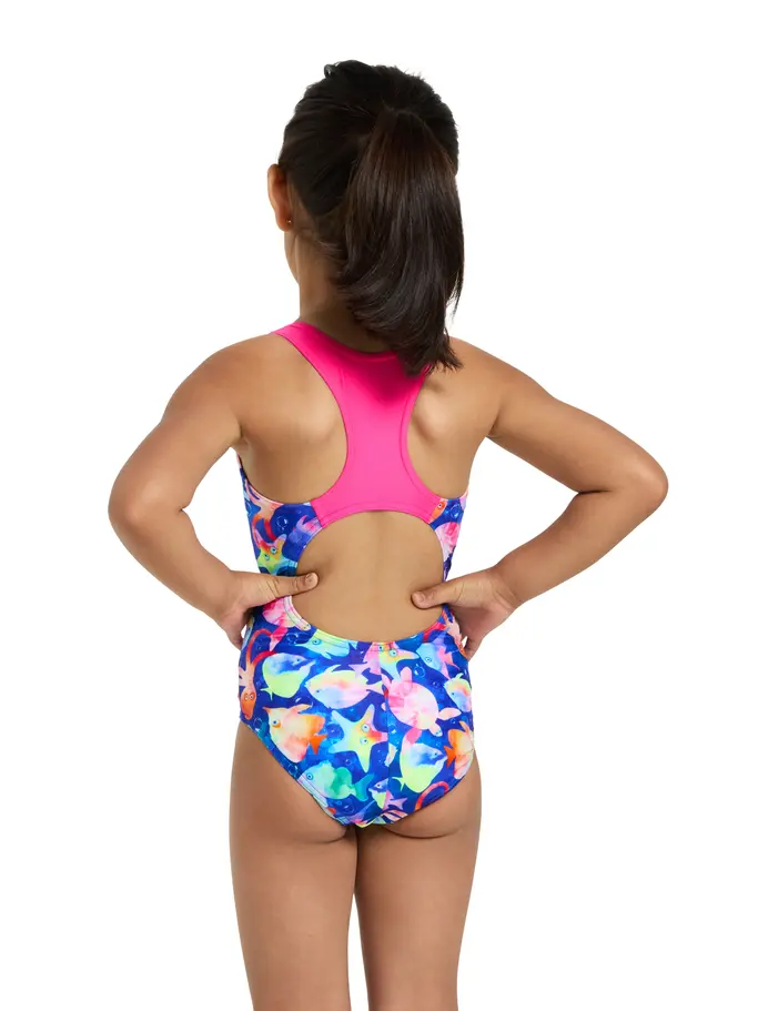 Sale,Clearance, view full size image of Front view of Product detail - Girls Bubbles Actionback One Piece BUBB