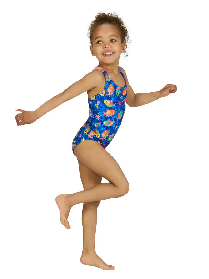 Sale, view full size image of Front view of Product detail - Girls Java Fish Actionback Swimsuit JAFI