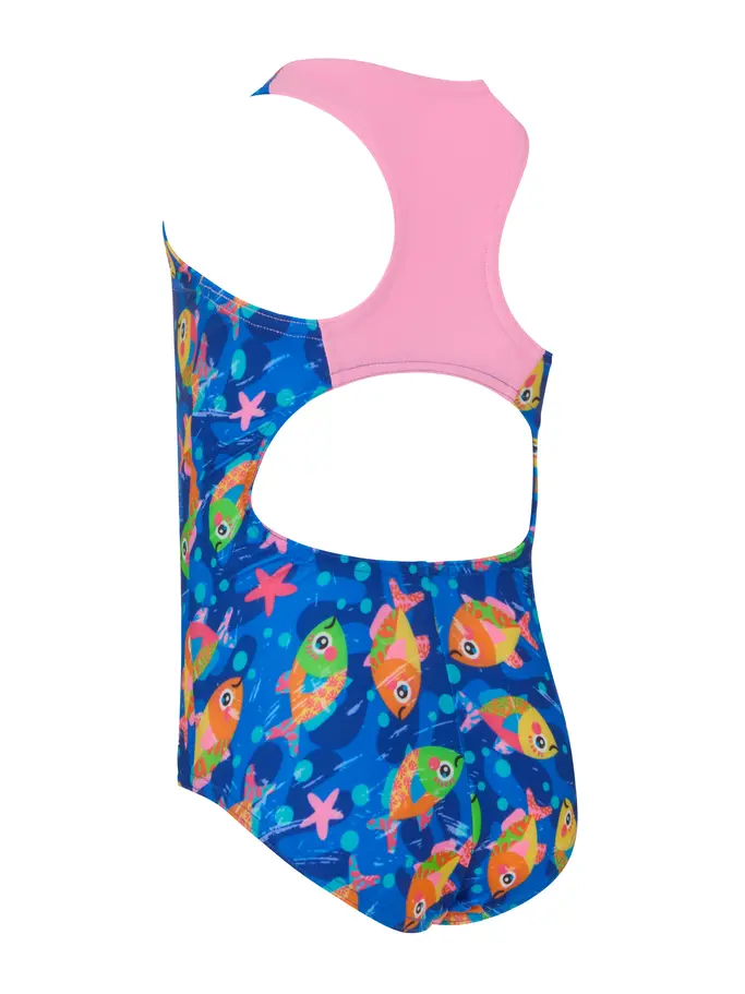 Sale,Clearance, view full size image of Front view of Product detail - Girls Java Fish Actionback Swimsuit JAFI