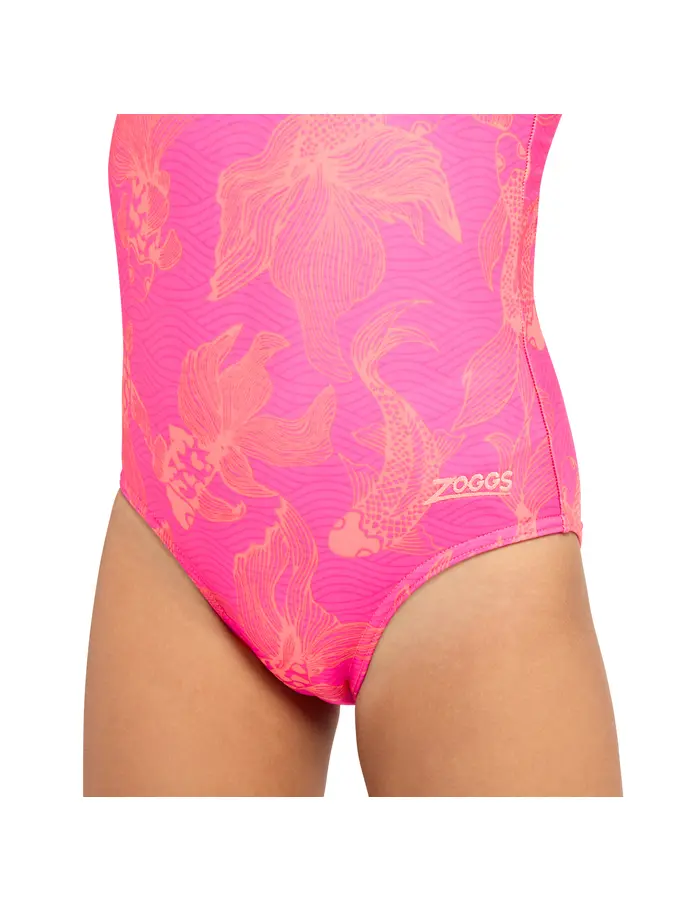 New, view full size image of Front view of Product detail - Girls Koi Actionback Swimsuit KOPK