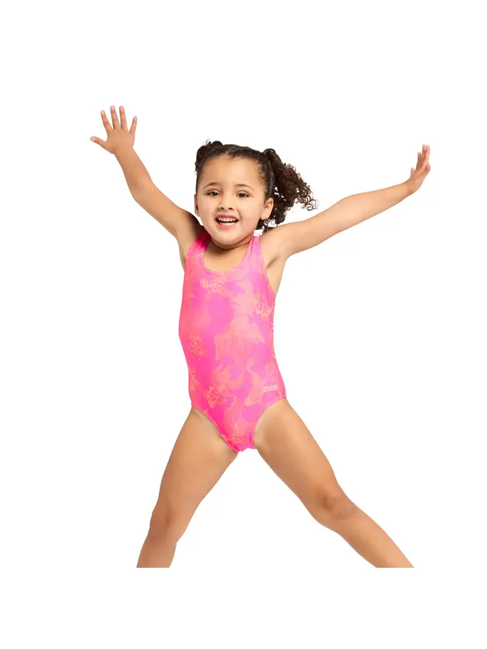 New, view full size image of Front view of Product detail - Girls Koi Actionback Swimsuit KOPK