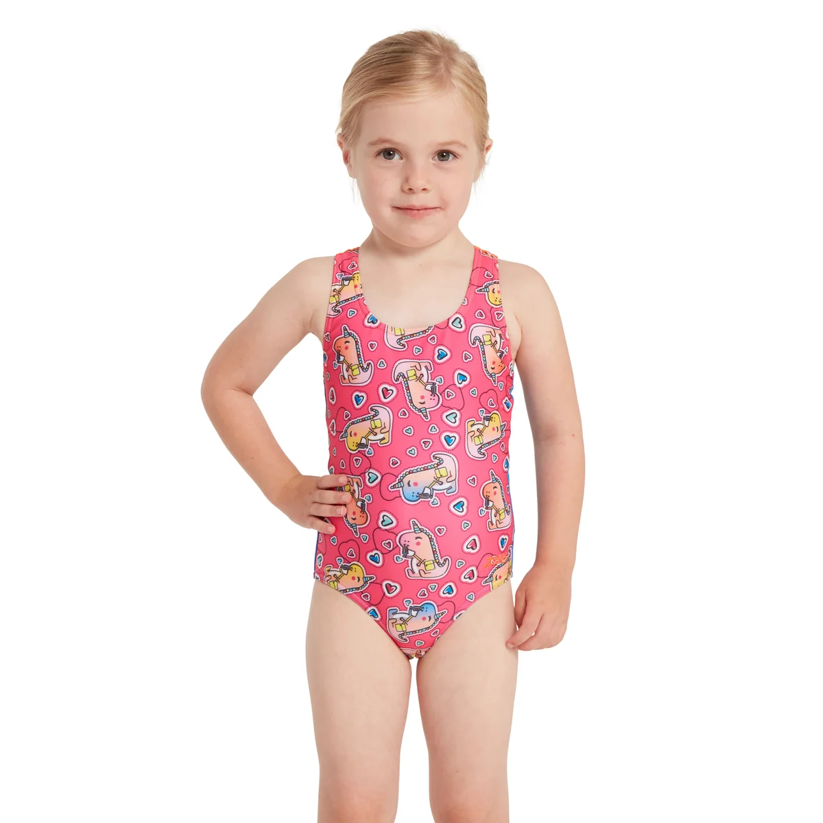 Girls Little Dino Print Actionback One Piece Swimsuit