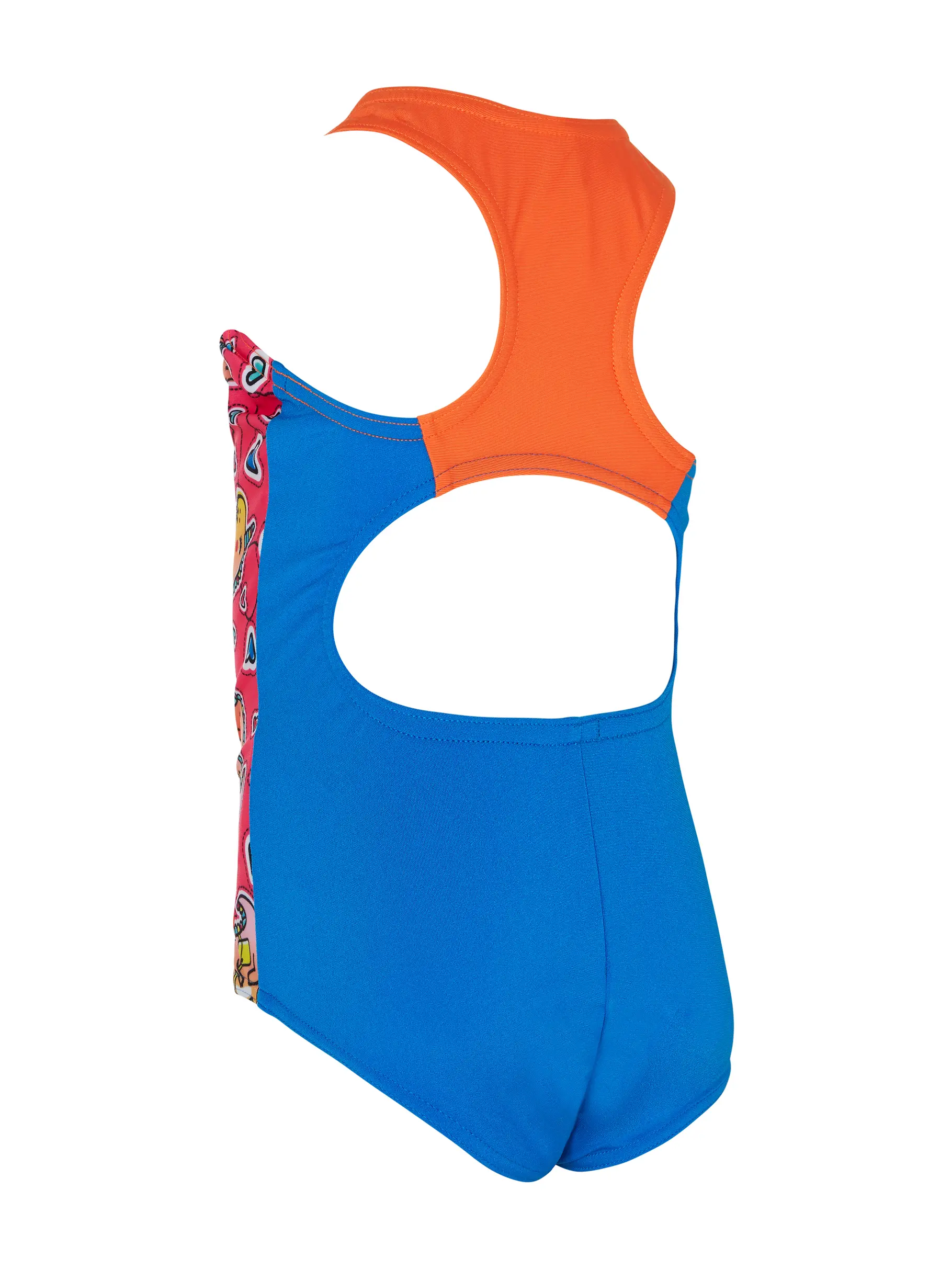 Out of Stock, Ansicht Großes Bild der Vorderseite Product detail - Girls Little Dino Print Actionback One Piece Swimsuit LTDN
