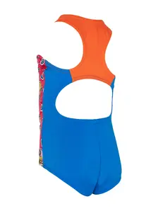 Display front view 5 of Product detail - Girls Little Dino Print Actionback One Piece Swimsuit LTDN