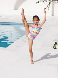 Display front view 6 of Product detail - Girls Rainbow Haze Actionback One Piece Swimsuit RBHZ