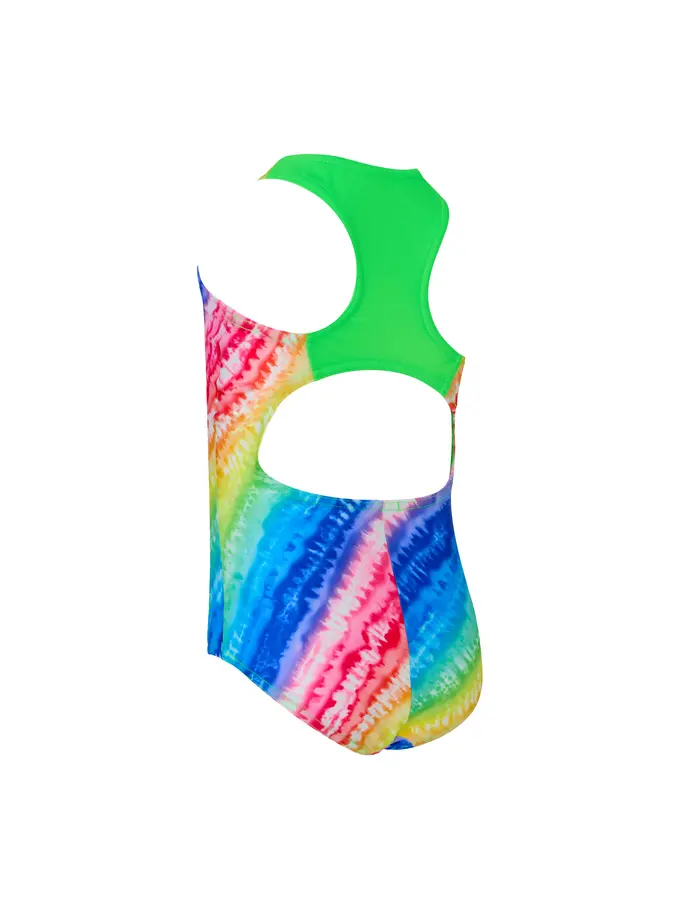 New, view full size image of Front view of Product detail - Girls Rainbow  Ripple Actionback Swimsuit RNRI