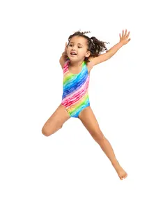 Display front view 6 of Product detail - Girls Rainbow  Ripple Actionback Swimsuit RNRI