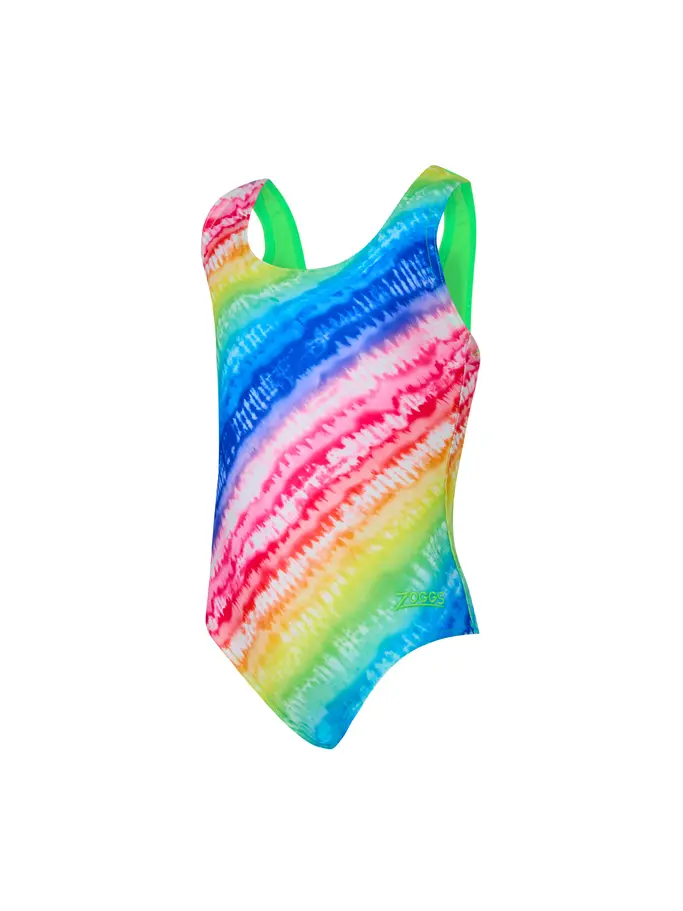 New, view full size image of Front view of Product detail - Girls Rainbow  Ripple Actionback Swimsuit RNRI