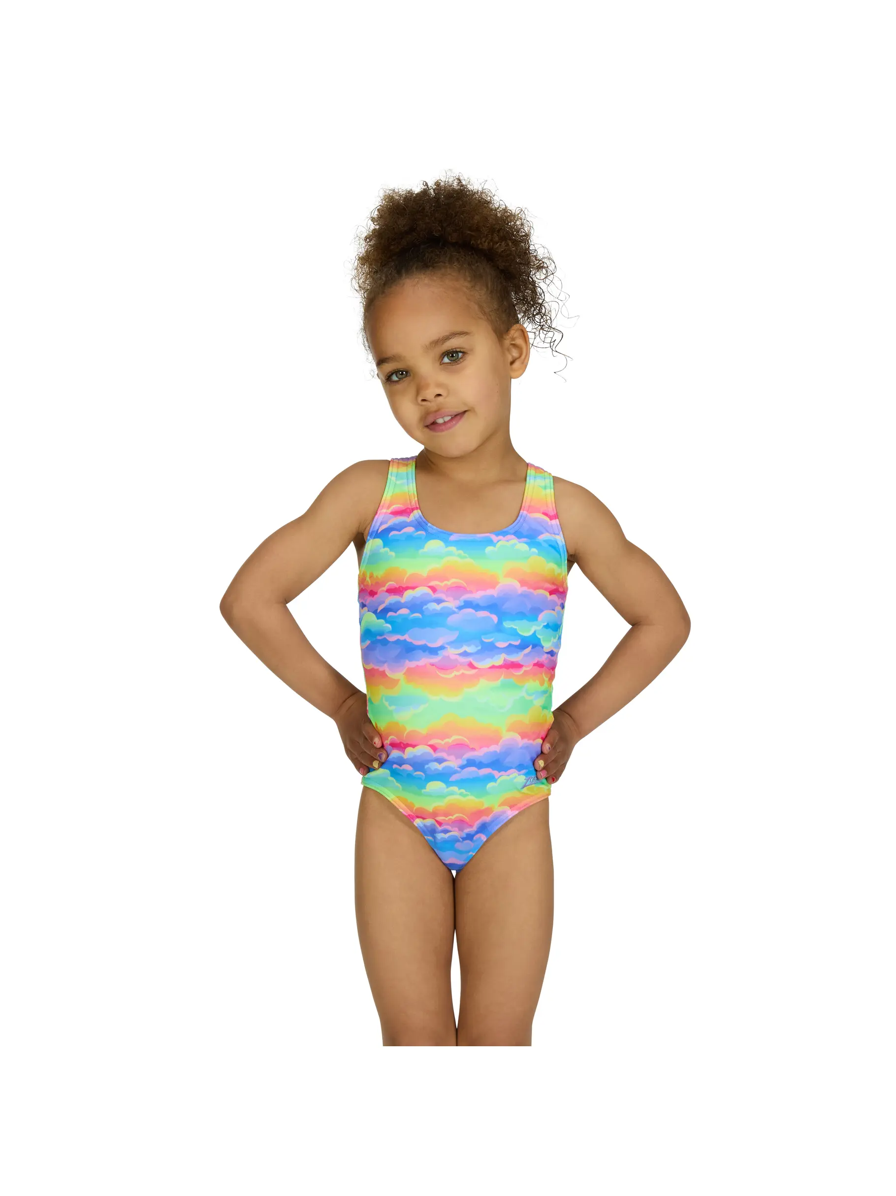 Sale,Clearance, view full size image of Front view of Product detail - Girls Skydream Actionback Swimsuit SKDR